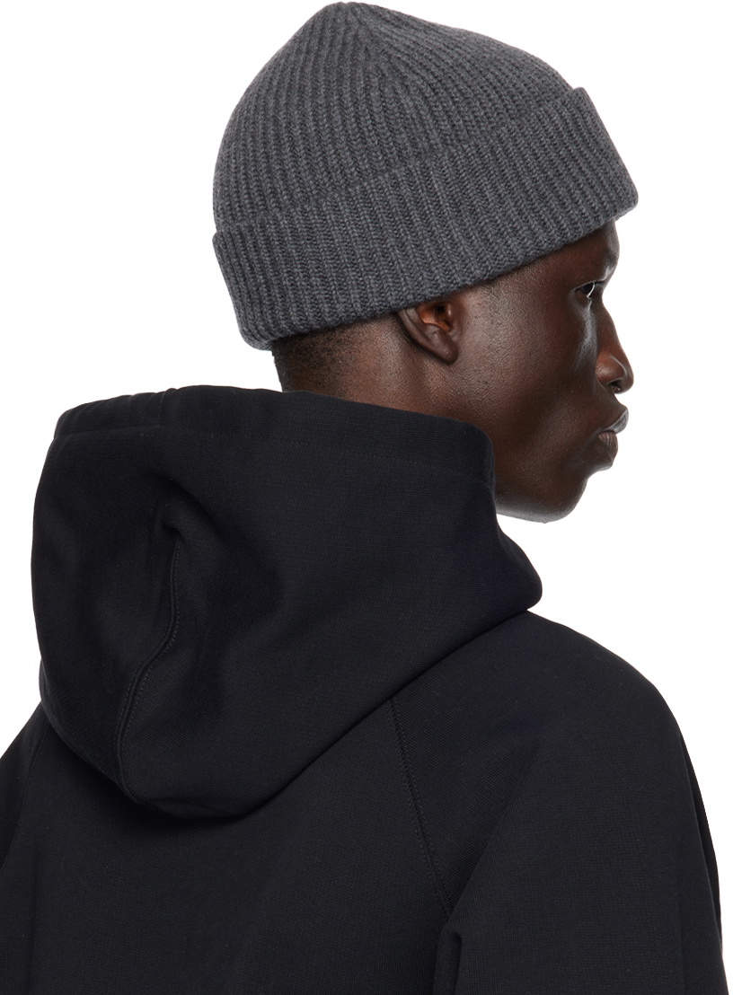 AMI Paris Gray Red Ami De Cœur Beanie AMI