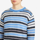 Marni Men's Stripe Mohair Crew Knit in Blue Lilac