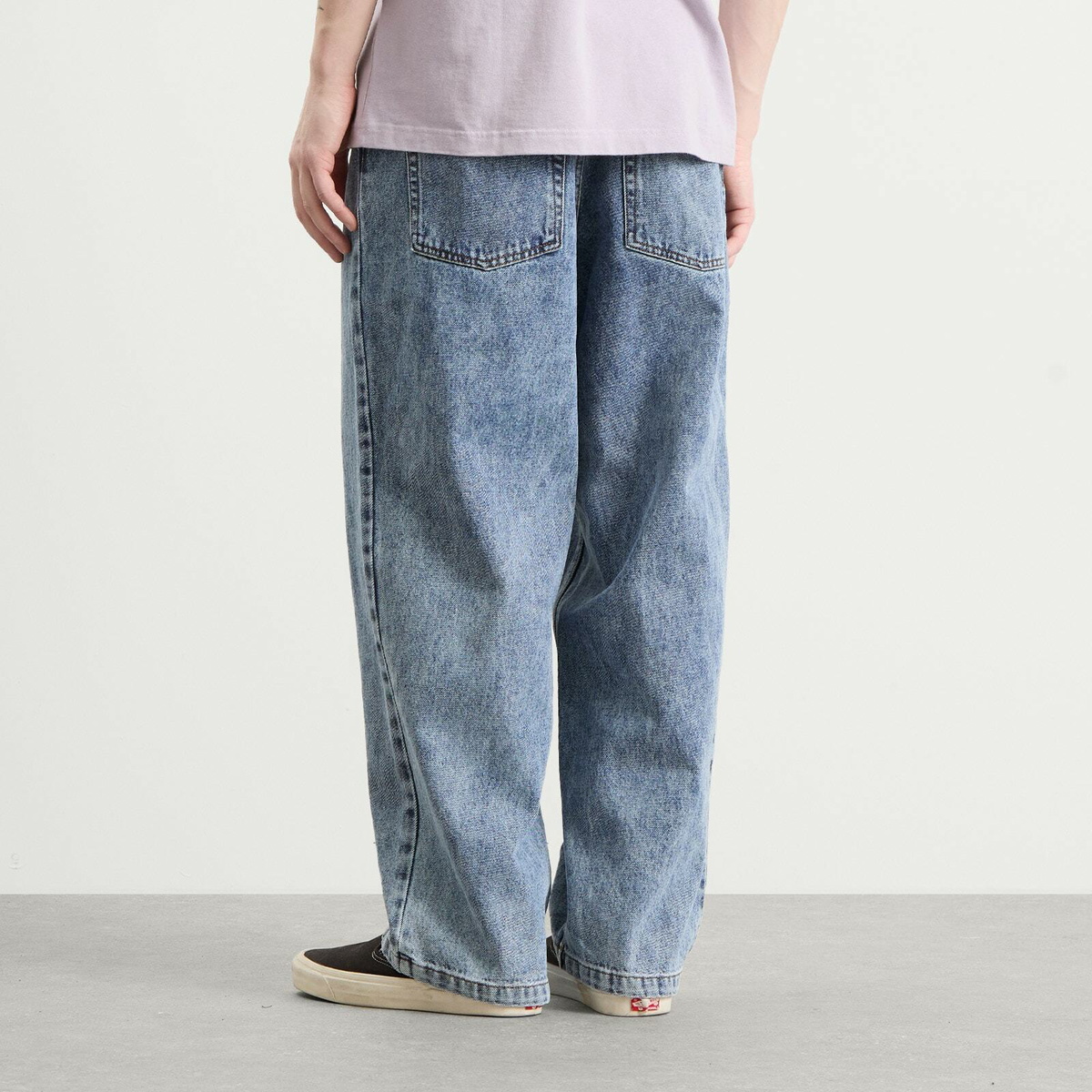 Polar Skate Co. Men's Big Boy Loose Tapered Jeans in Heavy Washed Blue