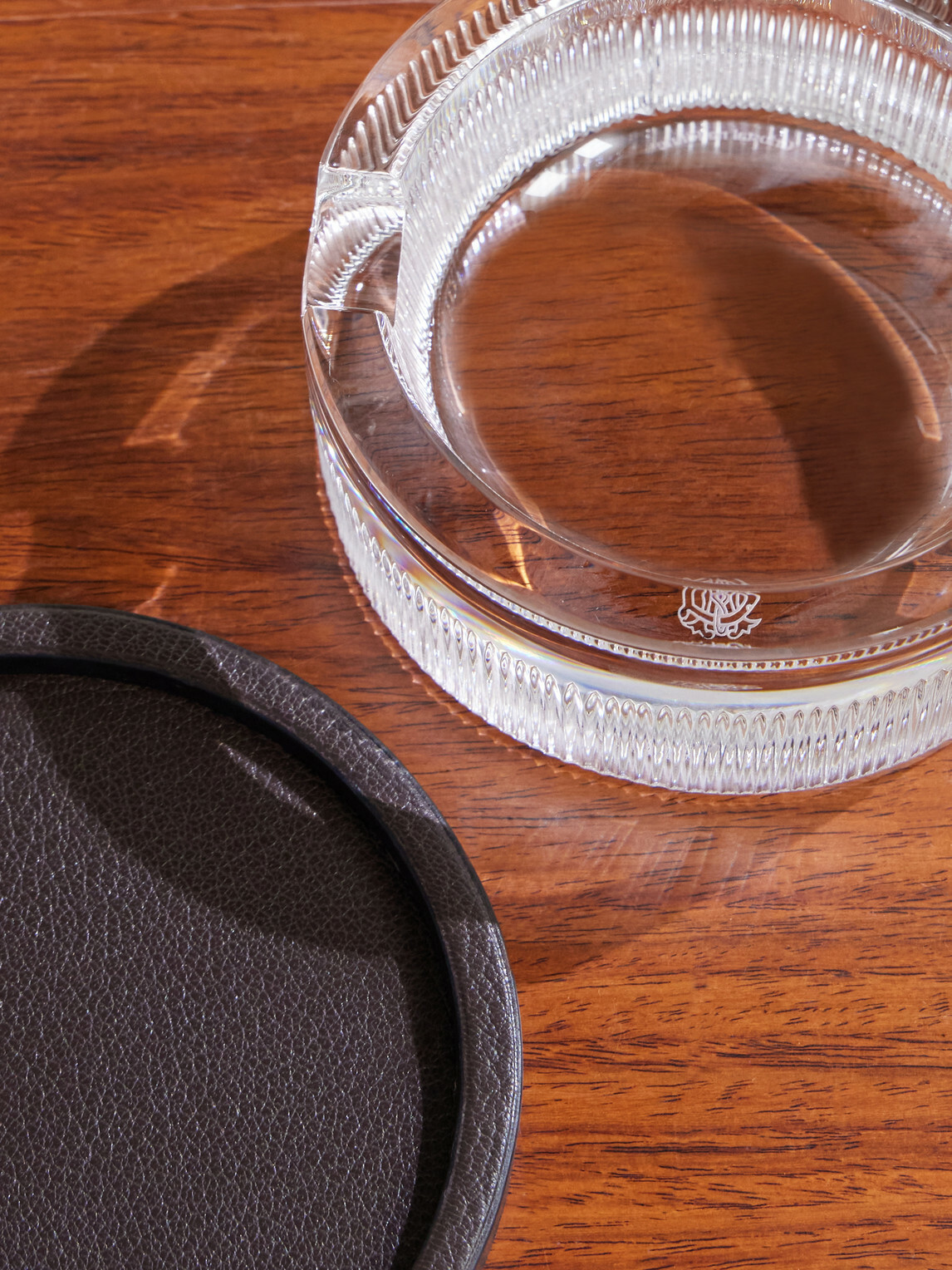 Dunhill - Leather and Crystal Ashtray - Neutrals