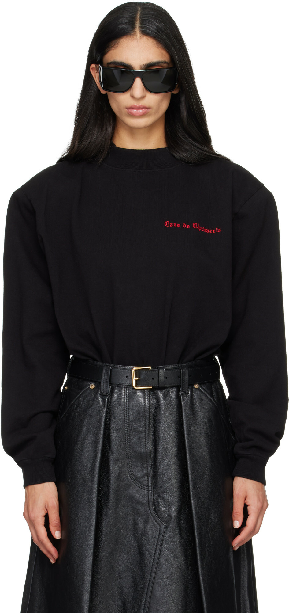 WILLY CHAVARRIA Black 'Casa De Chavarria' LS Bodysuit