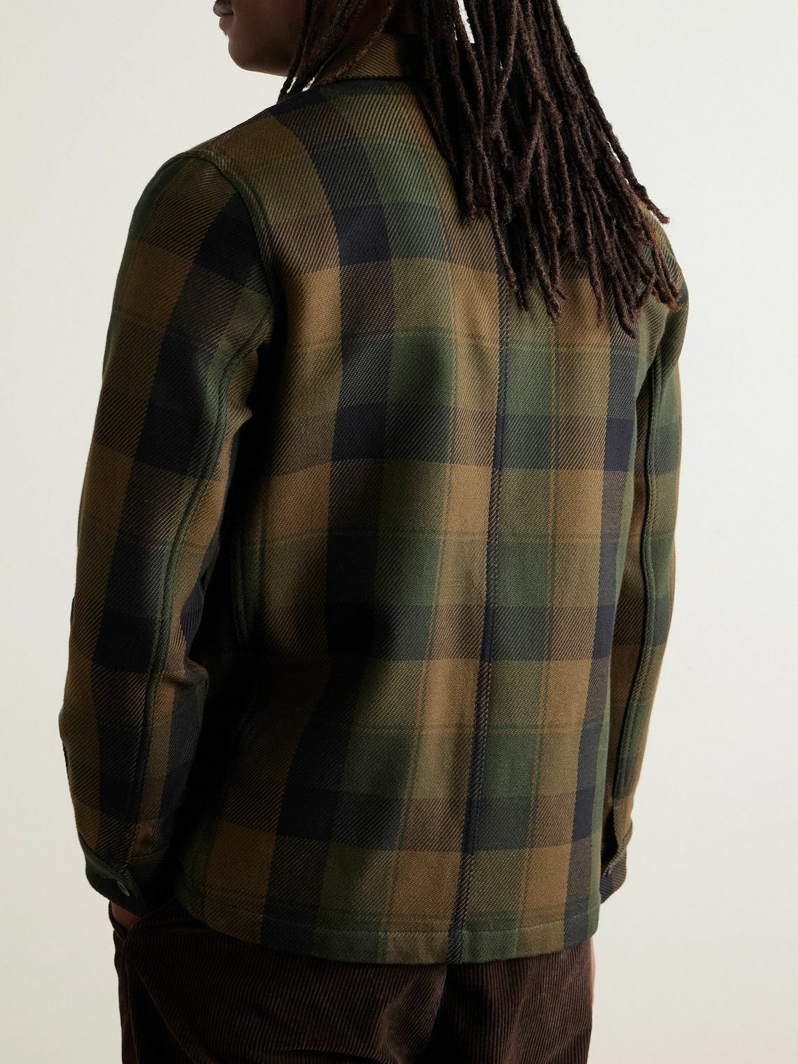 Portuguese Flannel - Labura Checked Organic Cotton-Twill Overshirt - Green