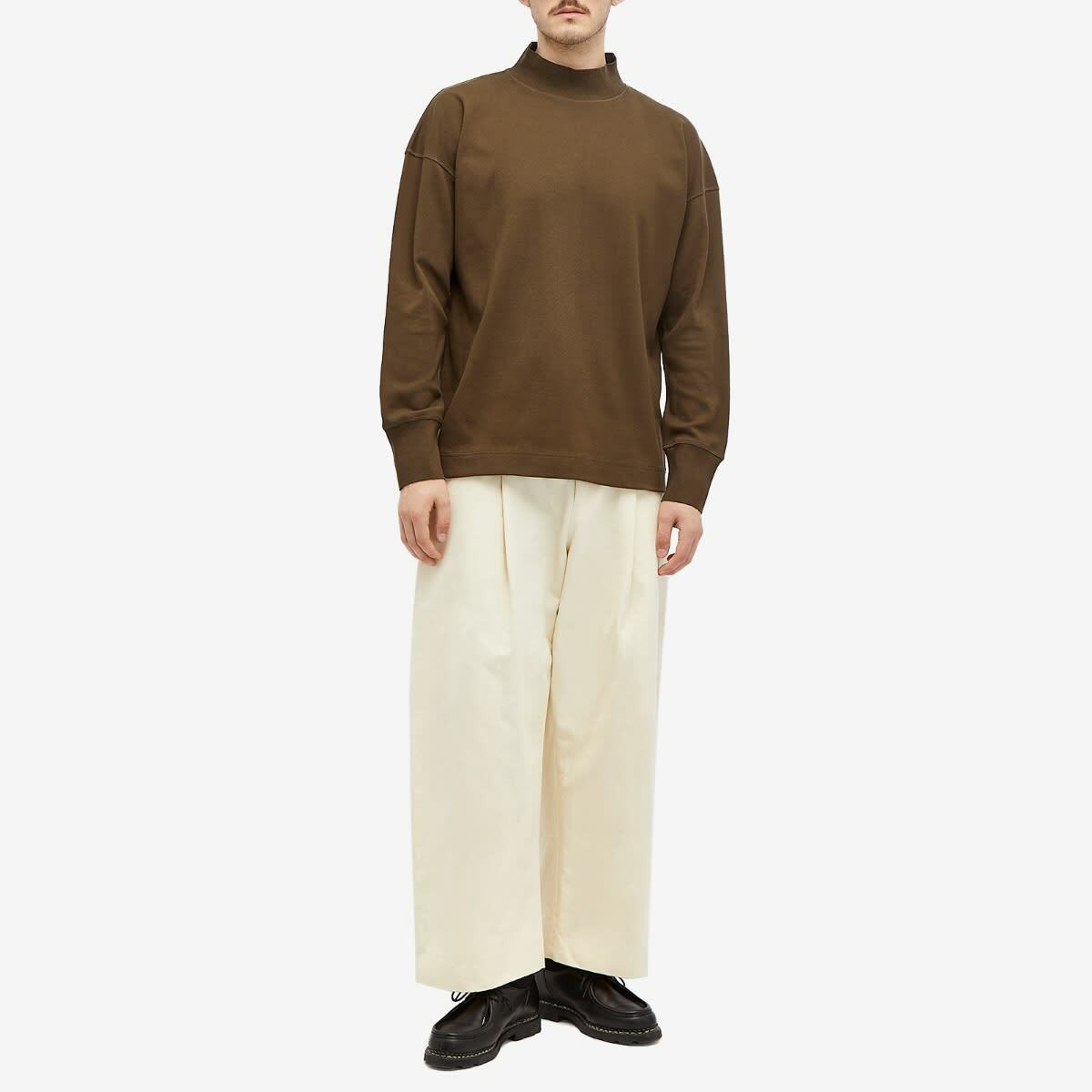 MHL by Margaret Howell Men's Thermal Mock Neck Sweatshirt in