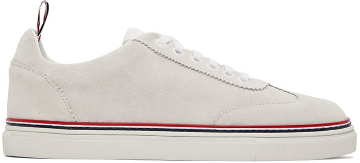 Photo: Thom Browne White Field Low-Top Sneakers
