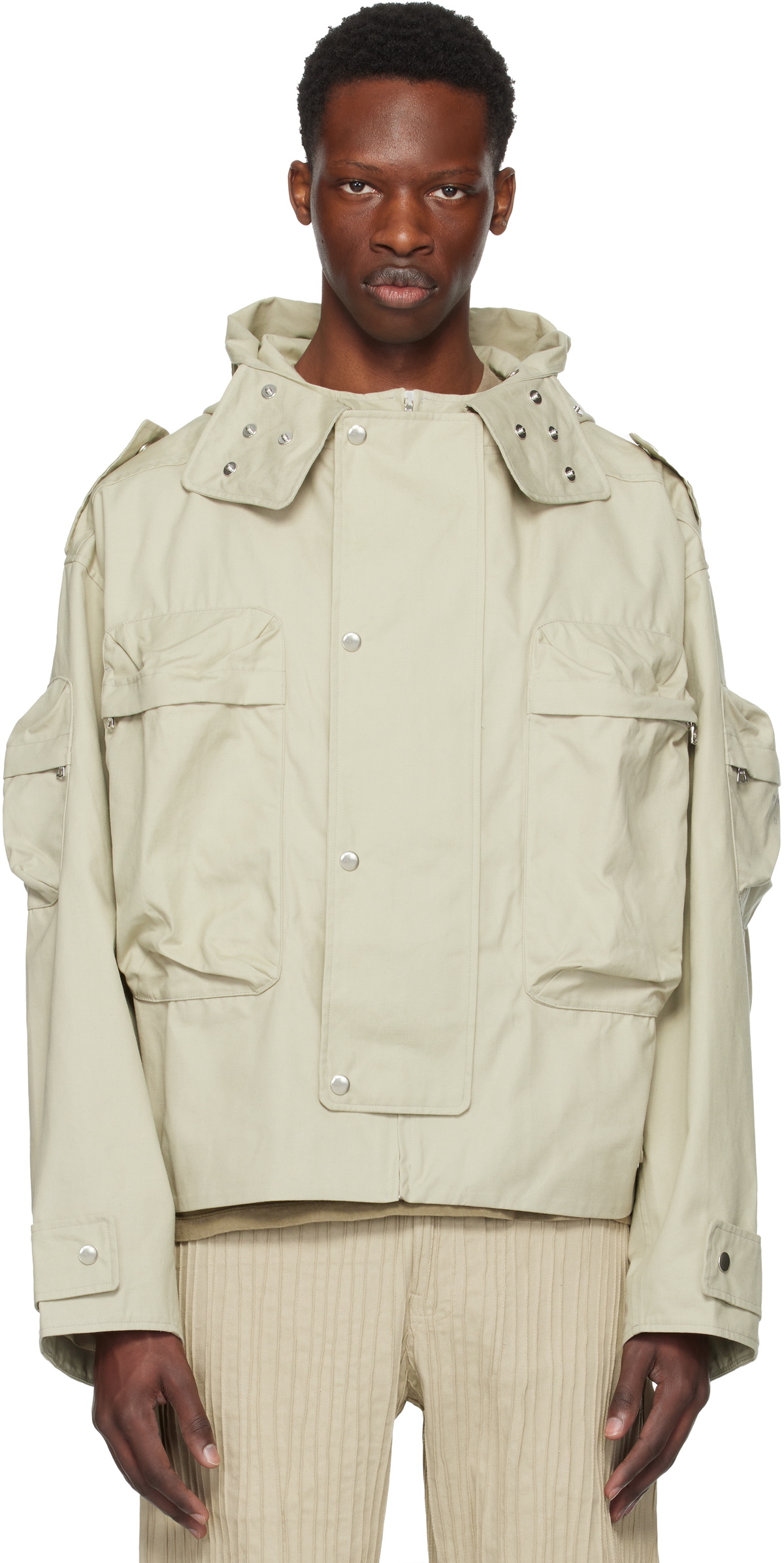Tondolo Taupe Otidea Hooded Jacket