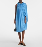 Coperni Caped draped smocked midi dress