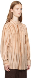 UMBER POSTPAST Orange Persimmon Dyed Silk Classic Shirt