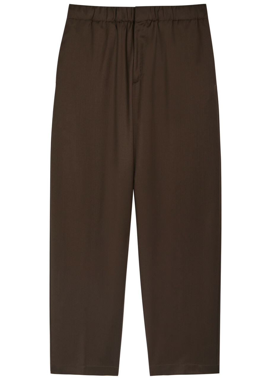 Lardini Tapered-leg Cotton Trousers Brown