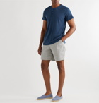 Onia - Elliot Striped Linen-Blend Henley T-Shirt - Blue