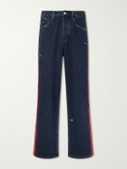 NAHMIAS - Destroyed Wide-Leg Striped Jeans - Blue