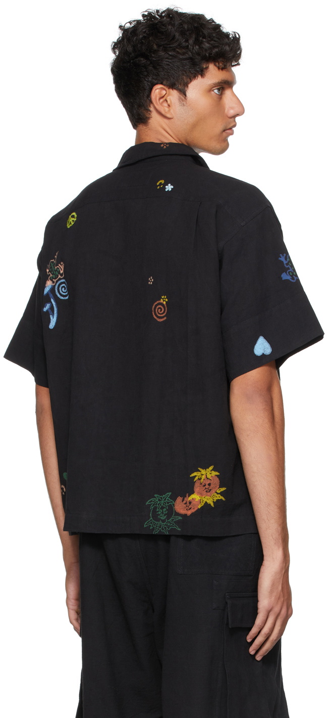 STORY mfg. Black Greetings Short Sleeve Shirt Story Mfg.