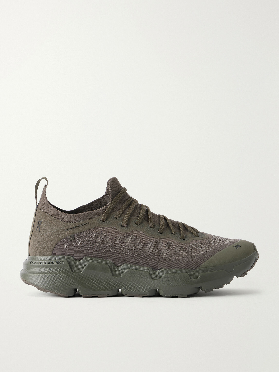 On - PAF Cloudsoma Rubber-Trimmed Stretch-Knit Sneakers - Green