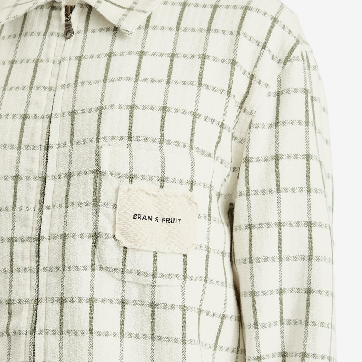 Bram's Fruit Men's Tea Cloth Overshirt in White/Green