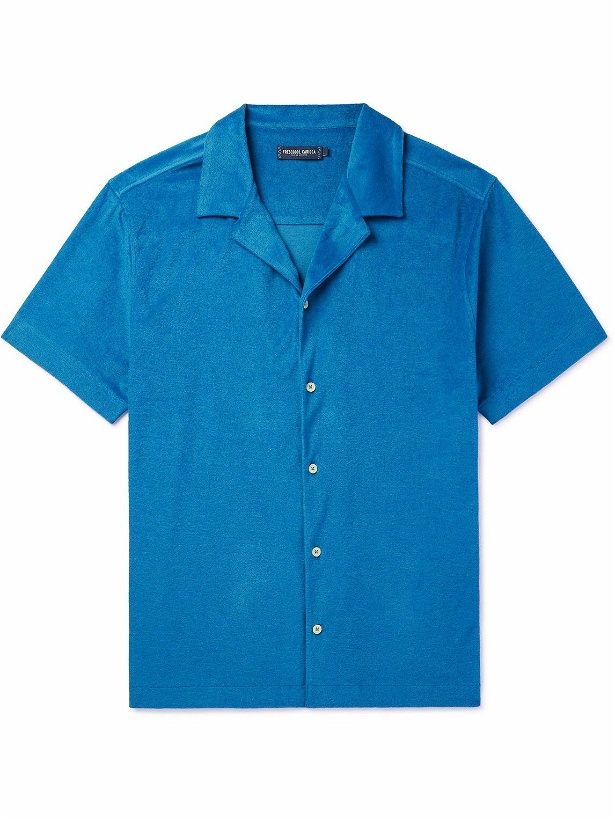 Photo: Frescobol Carioca - Roberto Cotton-Blend Terry Shirt - Blue
