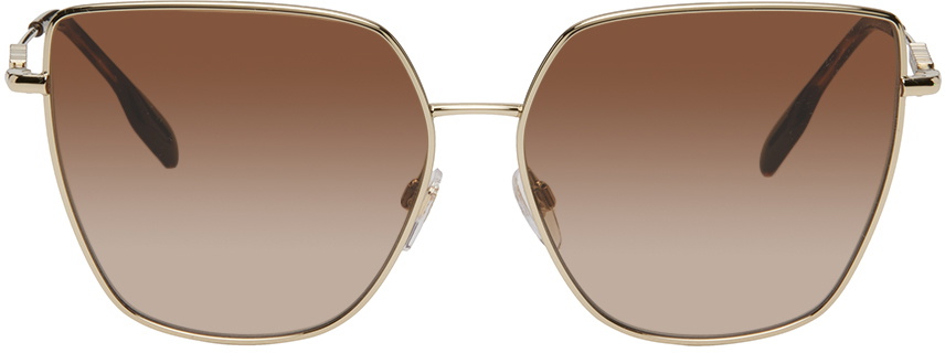 Burberry Gold Oversized Cat-Eye Sunglasses Burberry display picture 2