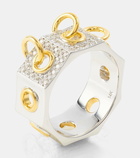 Rainbow K Eyet 14kt yellow and white gold ring with diamonds