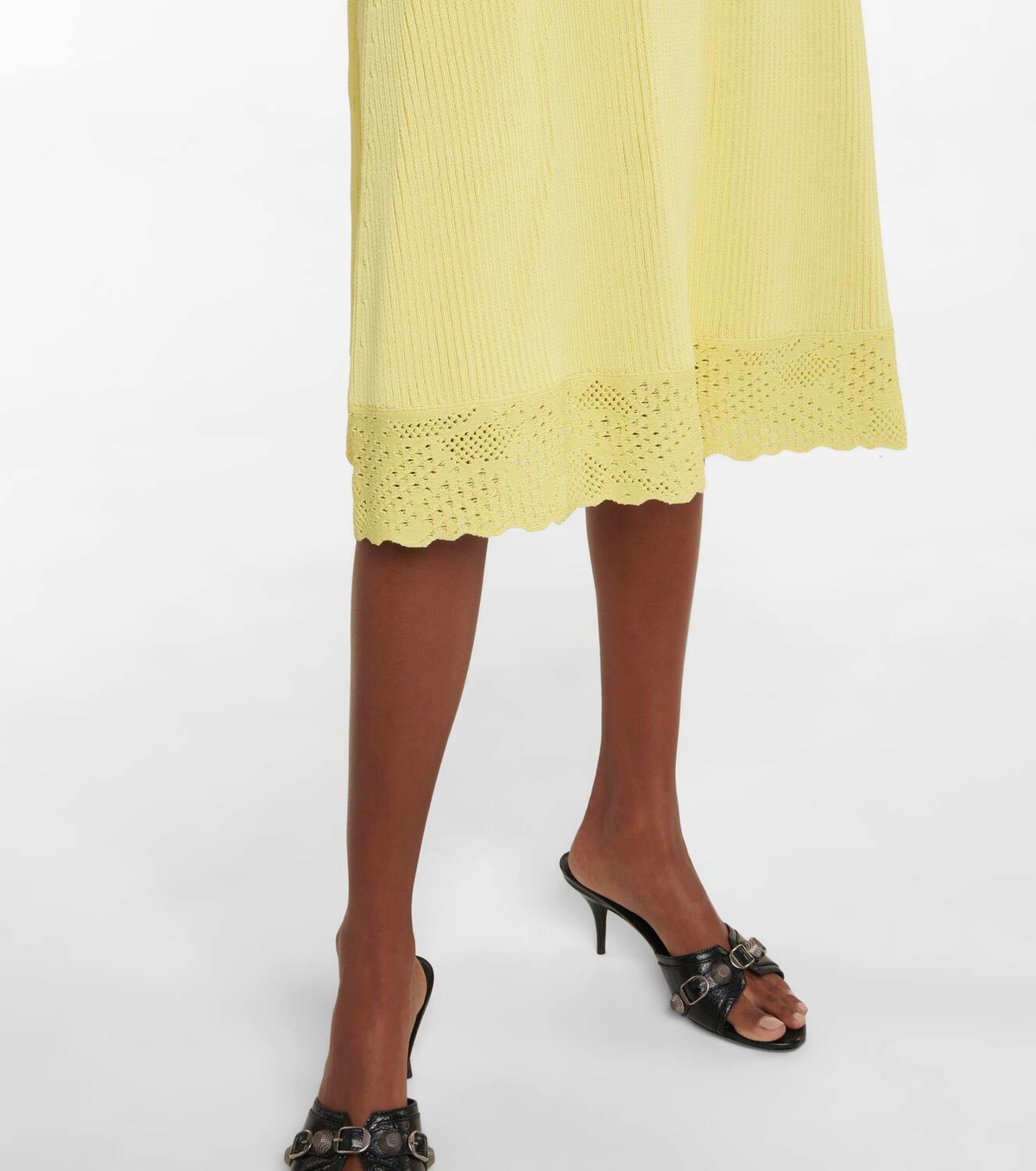 Balenciaga Women's Denim Midi Skirt Blue