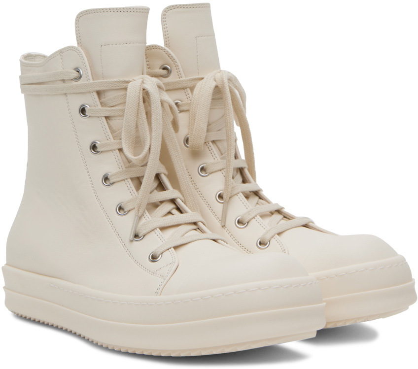 Rick Owens Off-White Leather Sneakers Rick Owens