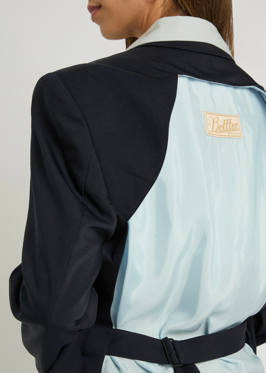 Bettter Ellis Panelled Wool-blend Blazer Navy