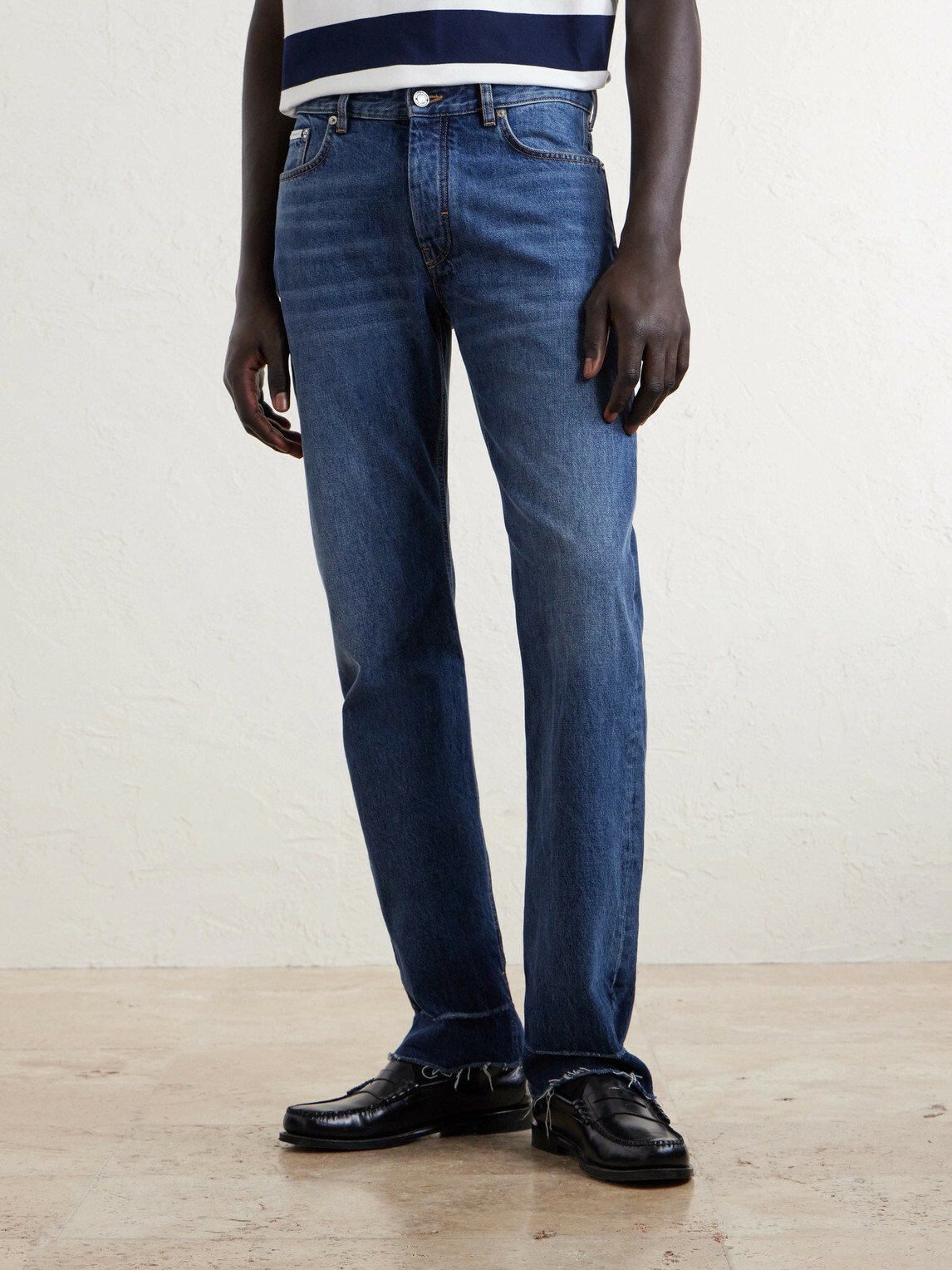 Givenchy - Straight-Leg Fringed Jeans - Blue