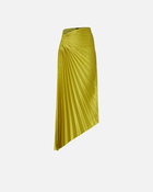 Pinko Pleated Skirt With Asymmetric Hem Palm Green