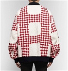 TAKAHIROMIYASHITA TheSoloist. - Oversized Sashiko-Stitched Patchwork Cotton-Blend Bomber Jacket - Claret