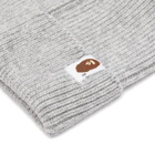 A Bathing Ape Men's One Point Knitted Beanie Hat in Grey 