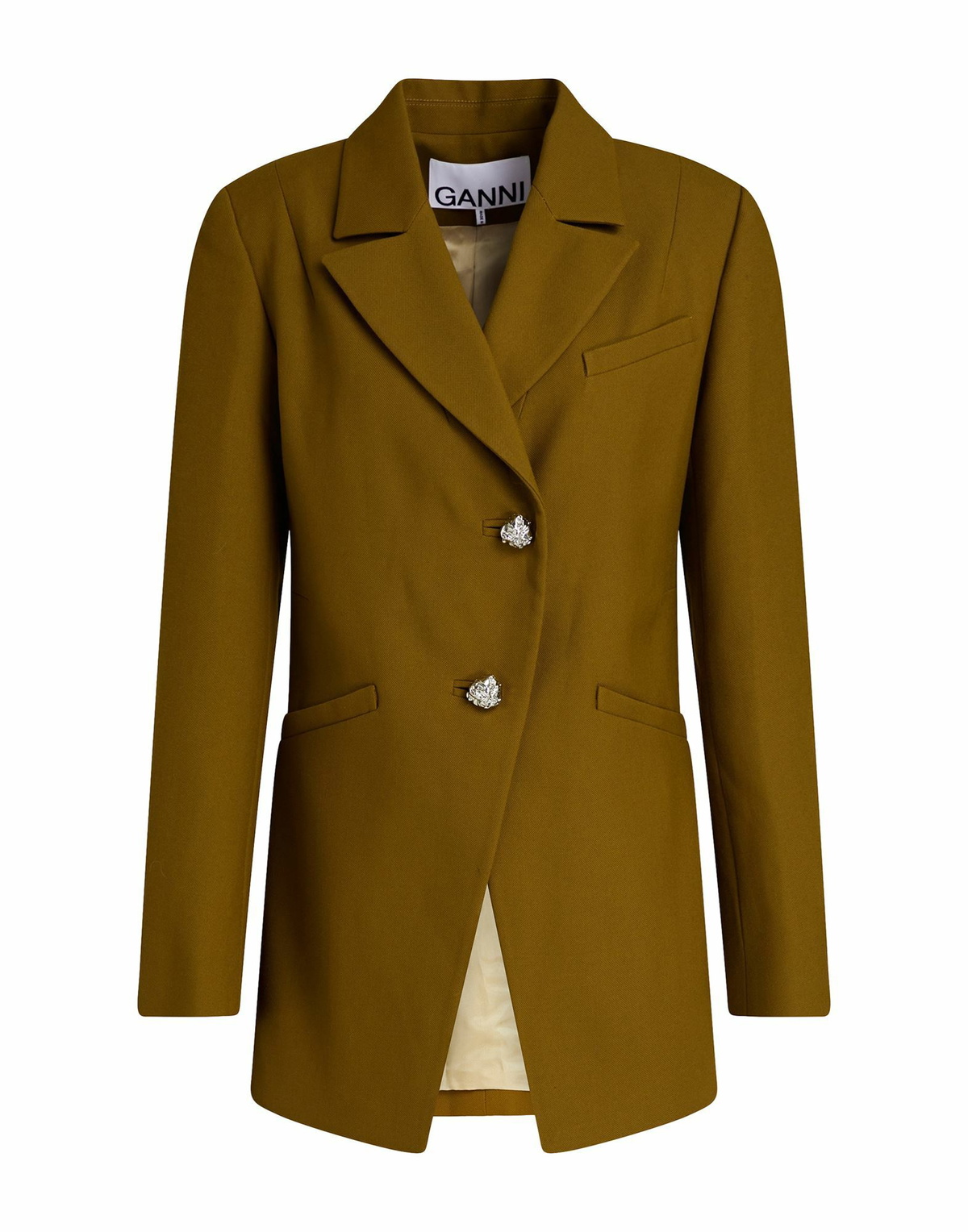 Ganni Womens Blazer Khaki