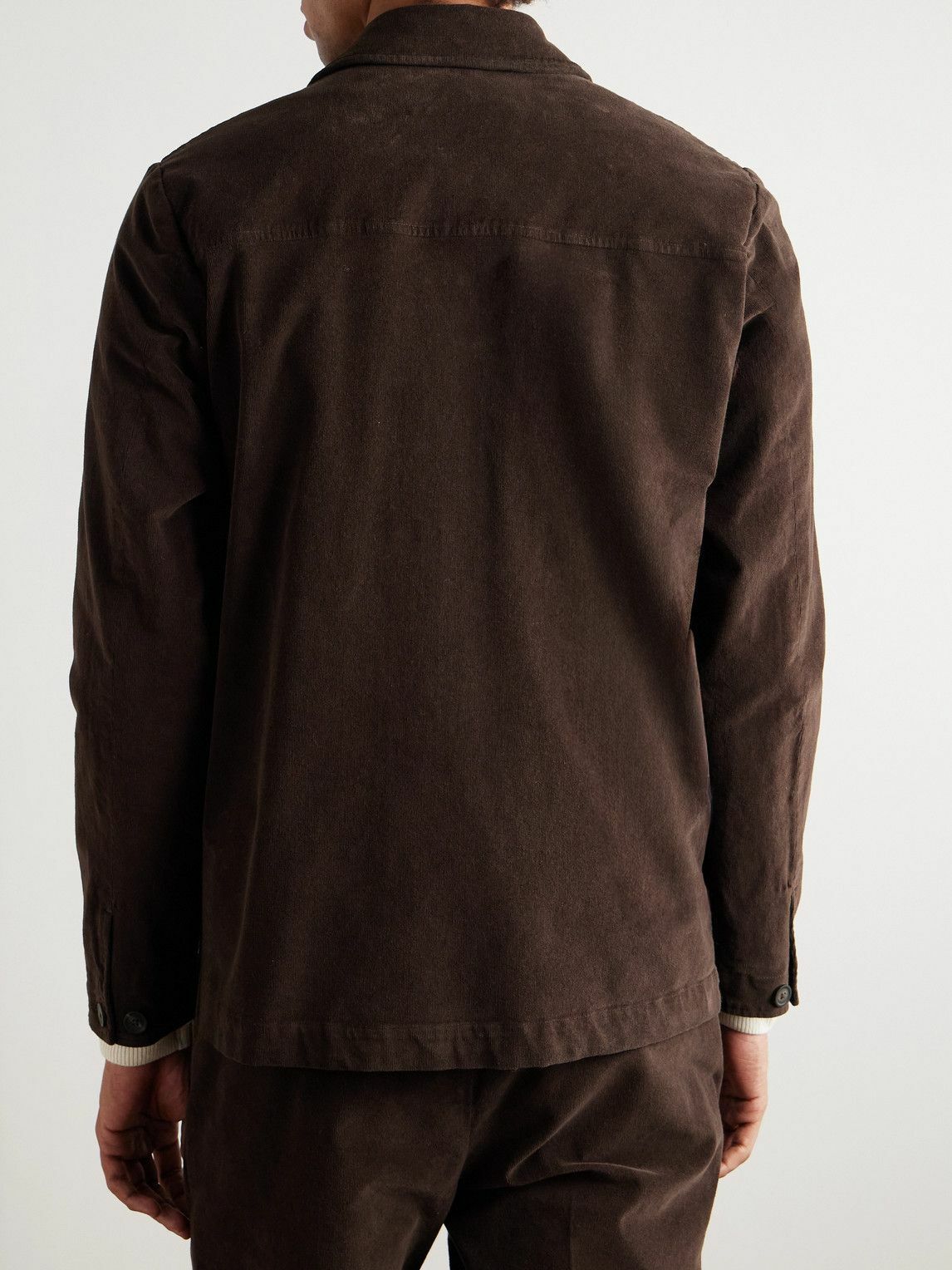Altea - Constantin Garment-Dyed Stretch-Cotton Corduroy Overshirt - Brown