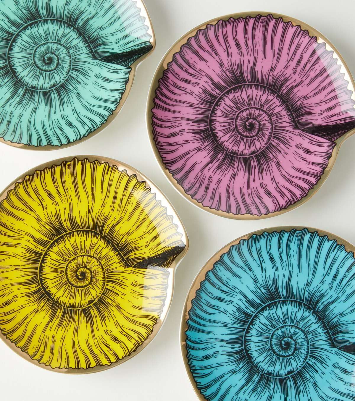 Jonathan Adler Sirena set of 4 porcelain coasters