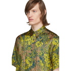 Dries Van Noten Tan Floral Short Sleeve Shirt