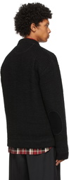 Junya Watanabe Black Knit Varsity Collar Cardigan