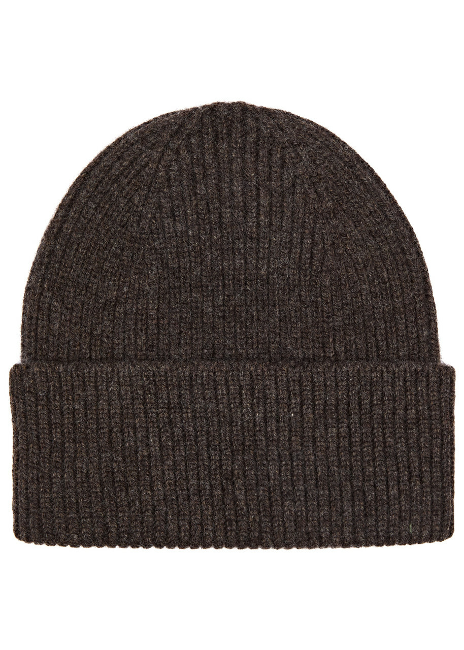 Colorful Standard Ribbed Wool Beanie - Dark Brown - One Size