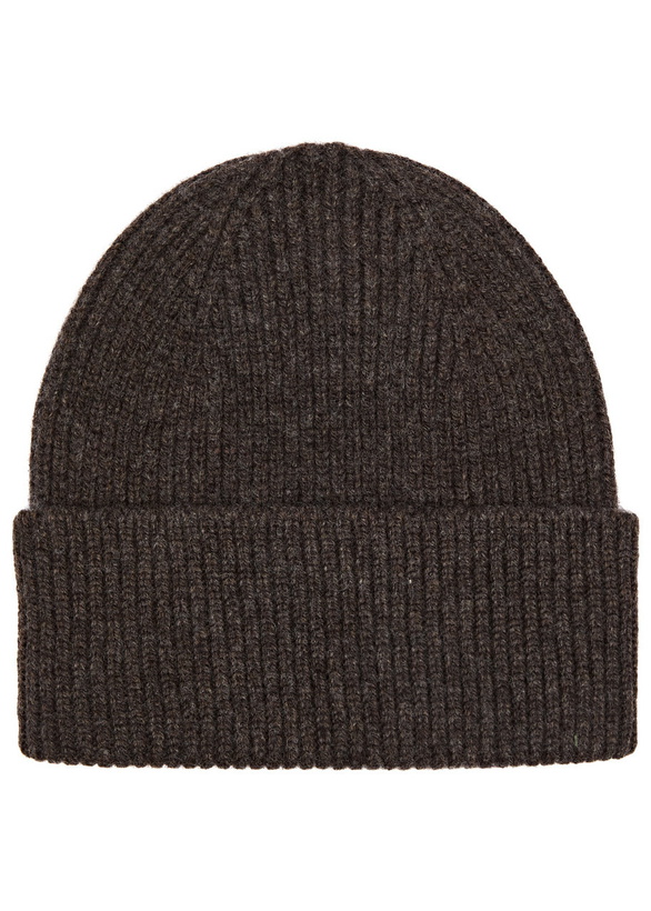 Photo: Colorful Standard Ribbed Wool Beanie - Dark Brown - One Size