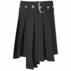 Off-White Women's Pleated Asymetric Skirt in Black