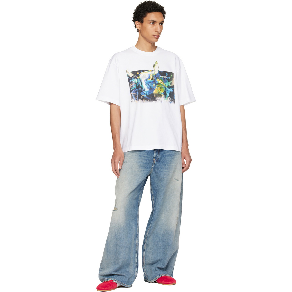 Off-White White Rave Painting Skate T-shirt