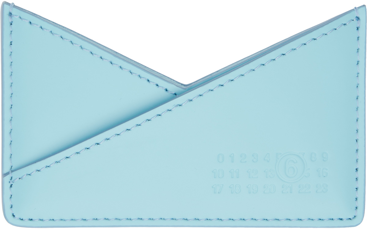 MM6 Maison Margiela Blue Triangle 6 Card Holder MM6 Maison Margiela