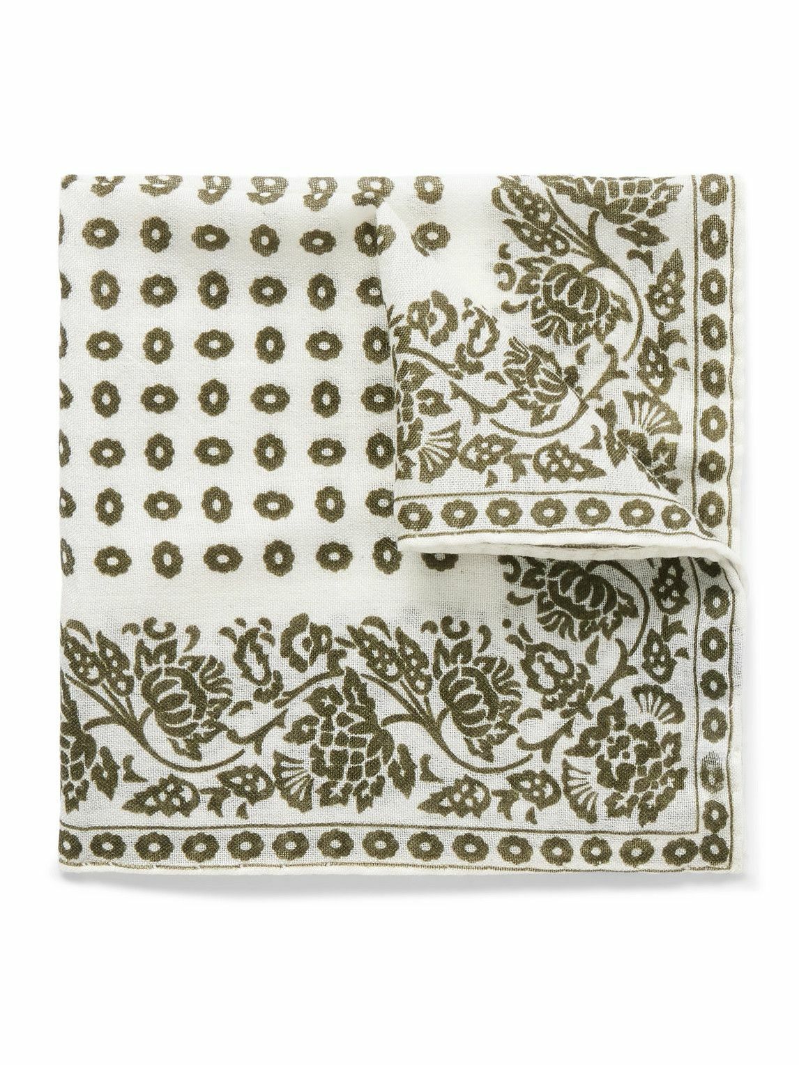 Anderson & Sheppard - Printed Cashmere and Silk-Blend Pocket Square
