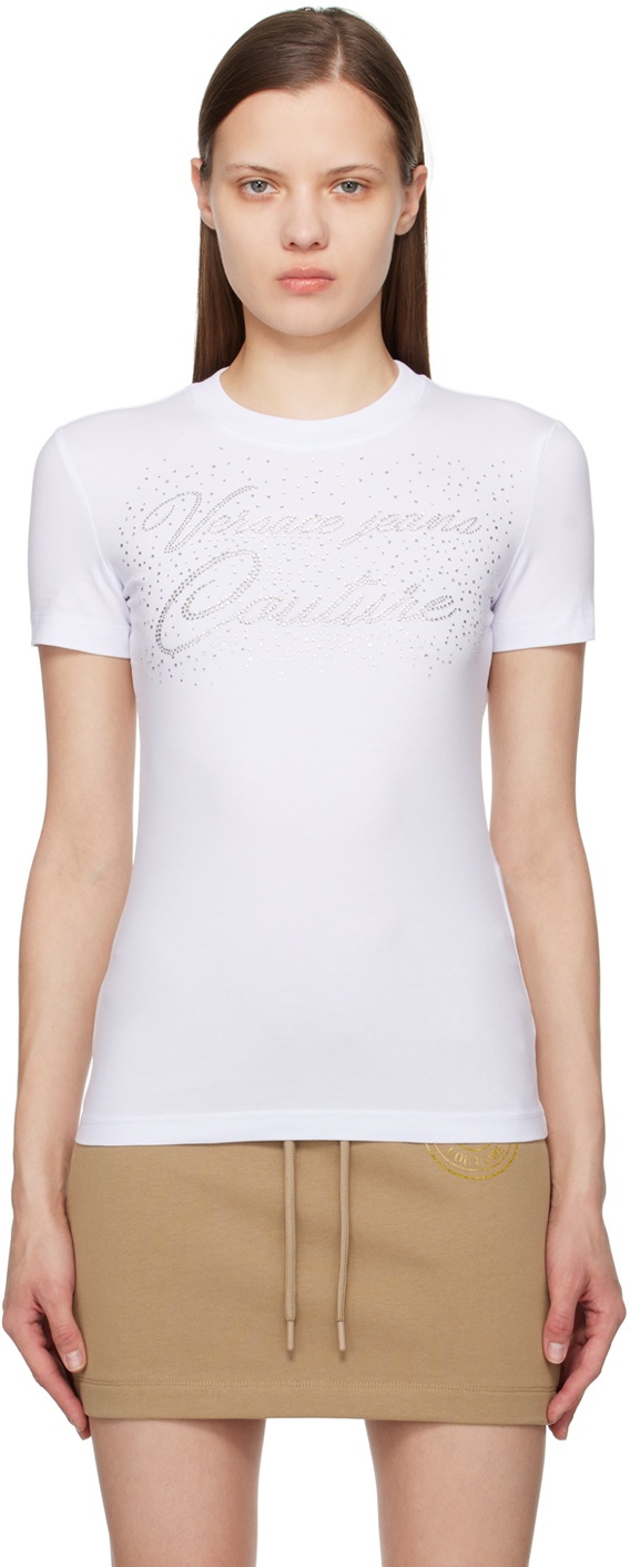 Photo: Versace Jeans Couture White Crystal-Cut T-Shirt