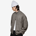 MKI Men's Mohair Blend Knit Track Jacket in Brown Marl