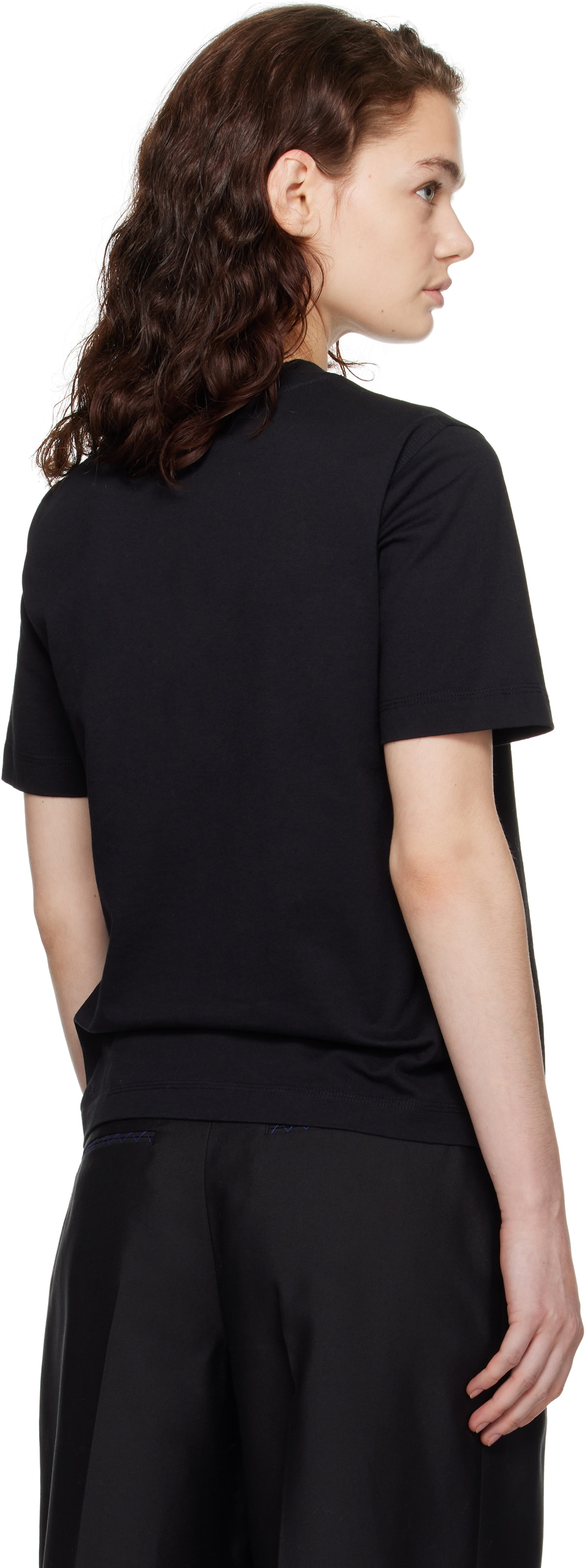 Burberry Black Daisy Logo Cotton T-shirt Burberry