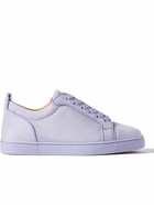 Christian Louboutin - Louis Junior Orlato Grosgrain-Trimmed Suede Sneakers - Purple