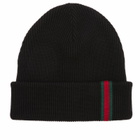 Gucci Men's Web Knitted Beanie in Black 