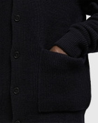 Norse Projects Loki Wool Cotton Rib Cardigan Blue Mens Zippers & Cardigan