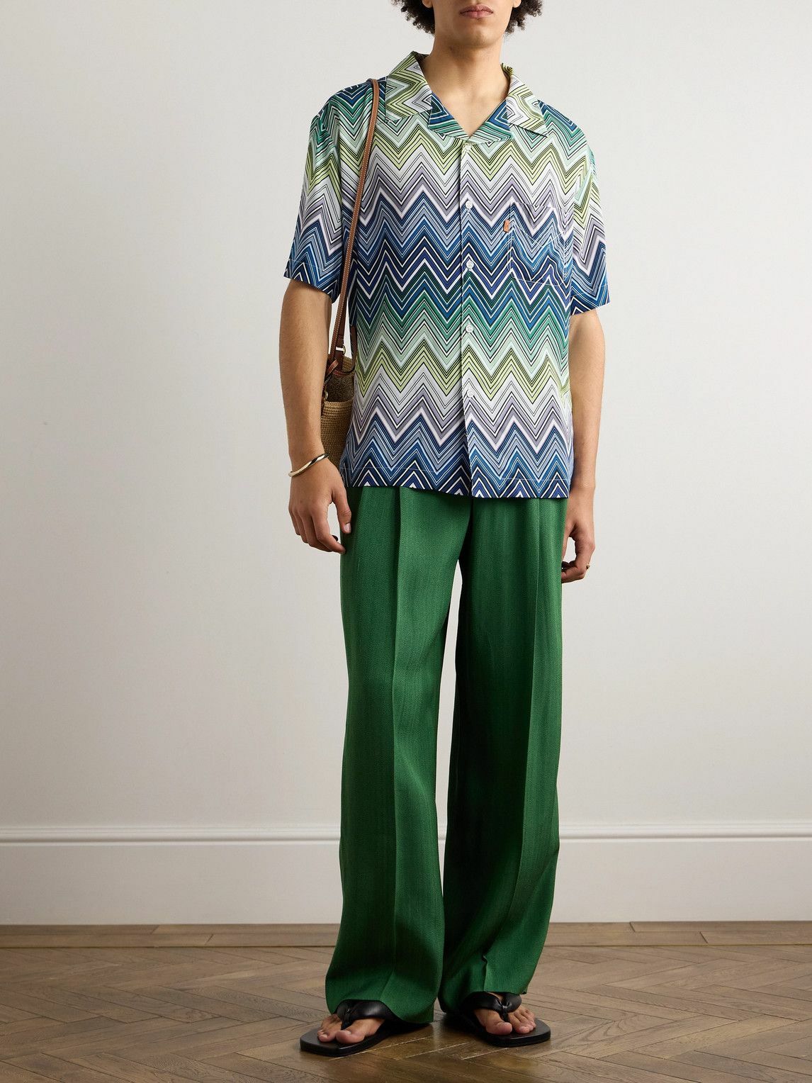 Missoni - Camp-Collar Striped Voile Shirt - Blue Missoni