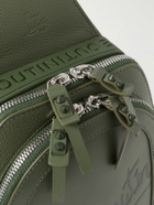 Christian Louboutin - Logo-Debossed Mesh-Trimmed Leather Sling Backpack