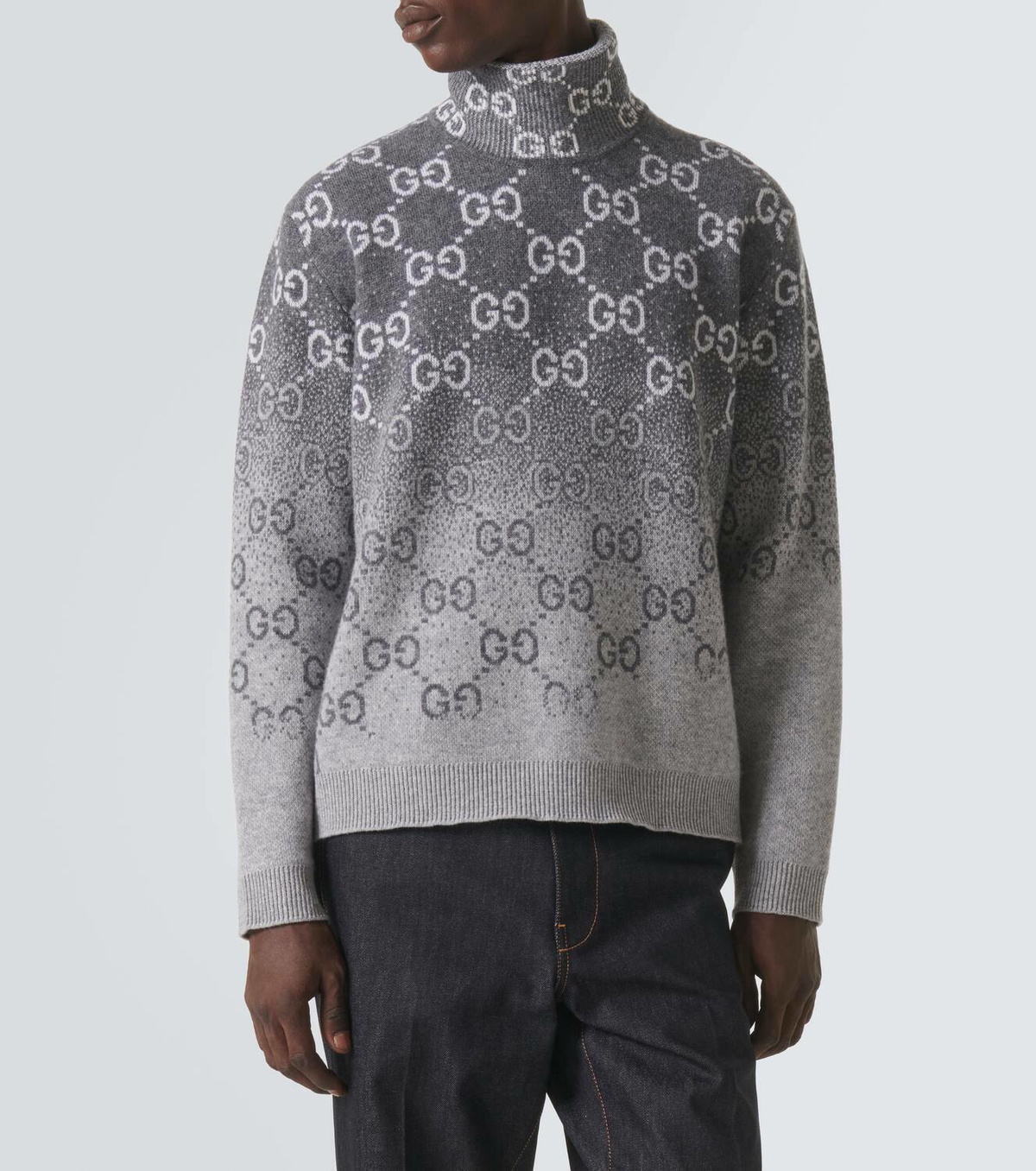 【送料&関税込】Gucci Gg Shadow Jacquard Jumper GG wool jacquard sweater in grey | GUCCI® US