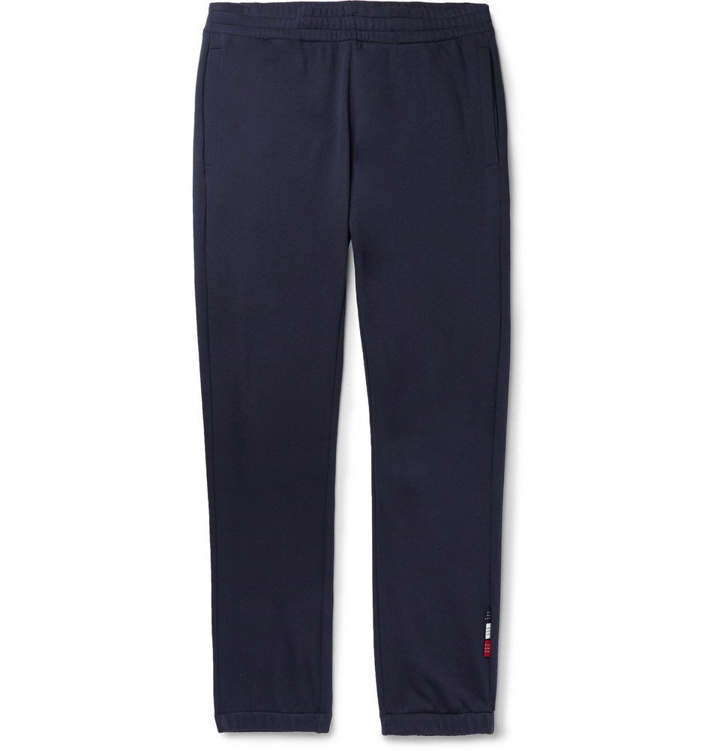 Photo: Moncler - Tapered Loopback Cotton-Jersey Sweatpants - Navy