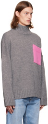 JW Anderson Gray Patch Pocket Turtleneck