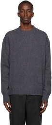 Margaret Howell Grey Merino Single Pocket Sweater